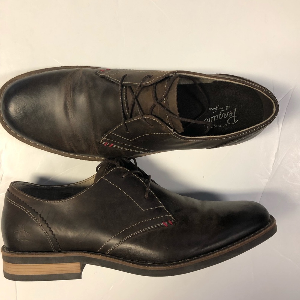 Men’s Penguin Lace Up Casual Leather Shoes